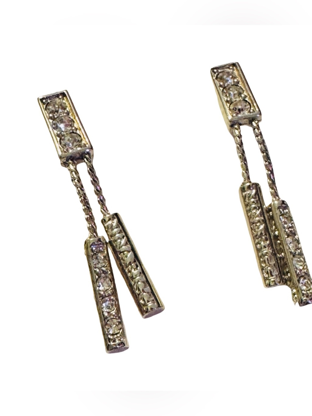 Nina Ricci Silver Crystal Drop Earrings - Picture 4 of 4